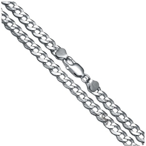 Cadena de Plata de Ley 925 al por Mayor |   Collar de cadena cubana estilo hip-hop para hombre |   Collar de Cadena Pulida de Seis Lados - Product Image 2