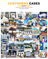 Station-service mobile, distributeur de carburant portable avec 3 buses, 2 tuyaux, système de jauge de réservoir, pompe, mini-station de remplissage