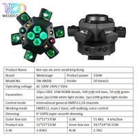 Mini Cabeza Móvil de 150W con Efecto Estroboscópico LED RGBW para DJ, DMX512, Iluminación para Discotecas, Clubes Nocturnos, Escenarios, Fiestas de Cumpleaños