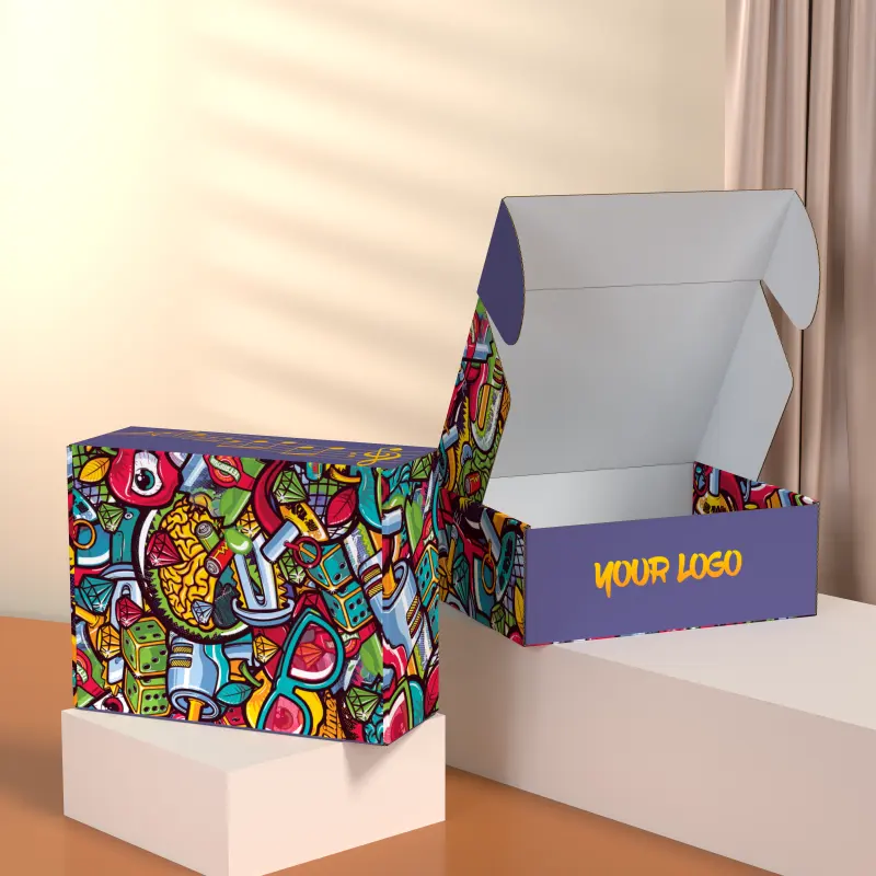 Çevre dostu Modern renkli fotoğraf çerçevesi ambalaj kutusu hediye kargo mailler oluklu kutular fotoğraf saklama kutusu