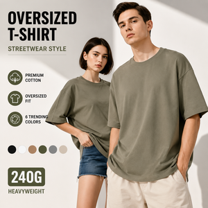 Camisetas Extra Grandes al por Mayor para Hombre y Mujer, 100% Algodón, Corte Holgado, Camiseta Básica, Proveedor <span class=keywords><strong>de</strong></span> <span class=keywords><strong>Ropa</strong></span> con Logotipo Personalizado - Product Image 1