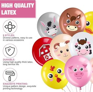 Vente en gros de 45 ballons animaux brillants colorés de 12 pouces en latex, décoration de fête sur le thème de <span class=keywords><strong>la</strong></span> <span class=keywords><strong>ferme</strong></span>, <span class=keywords><strong>anniversaire</strong></span>, intérieur/extérieur - Product Image 5