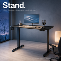 Bureau électrique AOR réglable en hauteur, ergonomique, assis-debout, compact, NordicGrain, pour bureau à domicile, moderne, vente en gros usine 2026