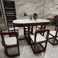 Table et chaises de salle à manger pour la maison, appartement, restaurant, rectangulaire/ovale, moderne, en marbre, table de salle à manger luxueuse, hôtel