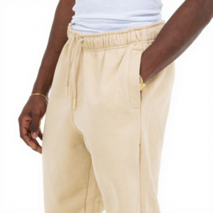 Pantalon de survêtement pour homme, beige, 100% coton, taille élastique, coupe décontractée, poches latérales, tricoté, poids moyen, respirant, automne - Product Image 6