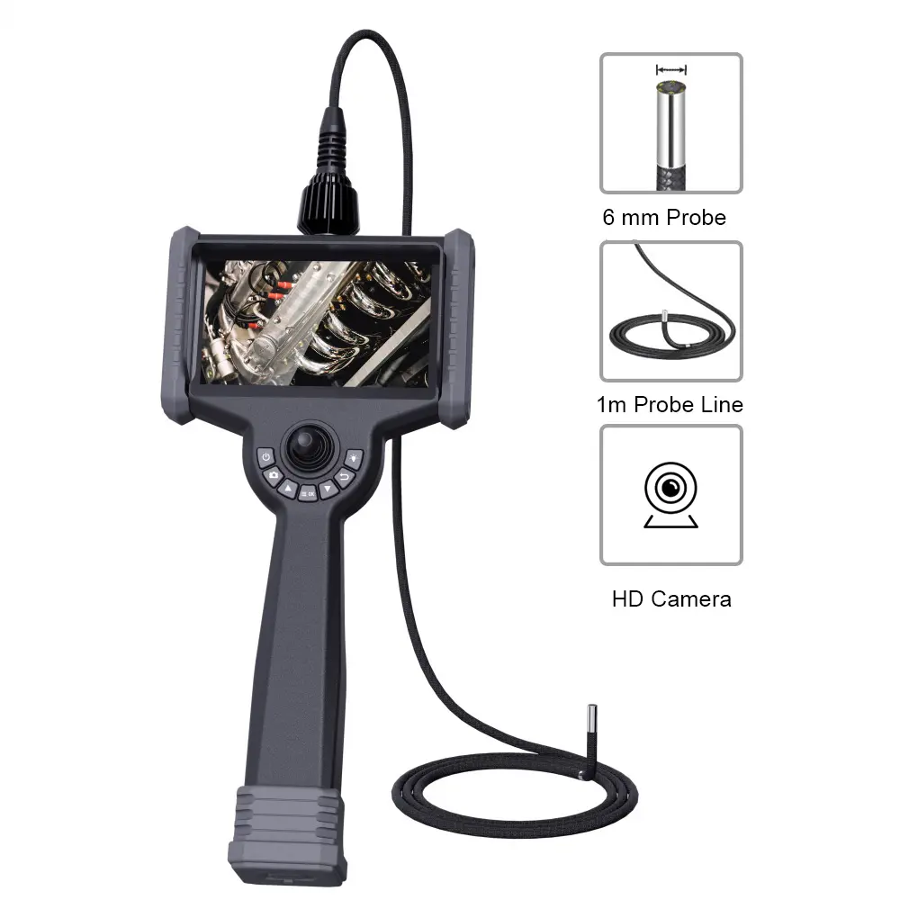 Caméra endoscope de pipeline industriel Offre Spéciale, endoscope WIFI de 6 pouces, caméra vidéoscope HD IP67 à fibre optique articulée 360