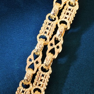 Nouvel Arrivage Chaîne à Maillons Monnaie 10mm pour Hommes, Collier Hip Hop en Laiton Plaqué Or 18K, Chaîne à Maillons Iced Out, Bijoux de Cou, Vente en Gros - Product Image 4