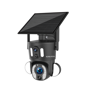 Xcreation 4G alimenté par batterie solaire 6MP caméra de sécurité à double objectif PIR détection humanoïde Ubox IR CMOS suivi automatique carte SD faite - Product Image 1