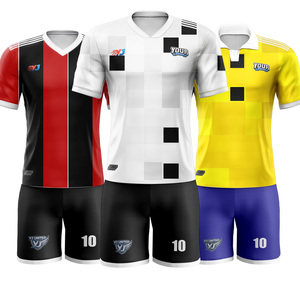 Tenues de football en gros, à séchage rapide, respirantes, col rond, col croisé, manches courtes, vêtements de jeu - Product Image 1