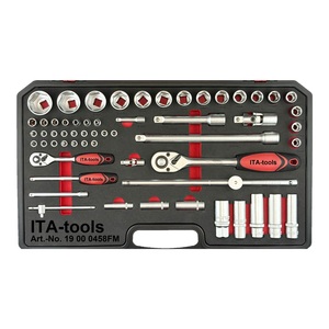 58PCS 1/2"Dr. 1/4"Dr. Socket Bit <b>Tool</b> Set T-Handle Spark Plug Socketshardware hand <b>tool</b> - Product Image 2