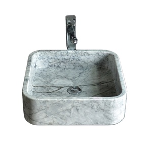 China Wholesale Super Quality Square Natural Stone <strong>Hand</strong> <strong>Wash</strong> Basin Italian Carrara White Marble Basin <strong>Set</strong> - Product Image 6