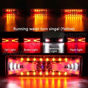 2 pièces Feux arrière LED dynamiques 12V pour voiture, camion, remorque, feux de freinage, clignotants, feux de recul, tracteur, camion, bus, camping-cars, caravanes - Product Image 3