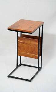 2025 dernière conception bureau à domicile pliant ordinateur portable Snack Table haute qualité métal et bois massif Top vente canapé Table d'appoint - Product Image 5