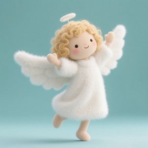 Poupée en peluche ange biblique personnalisée peluche douce avec ailes et auréole pour cadeau religieux et décoration de la maison - Product Image 3