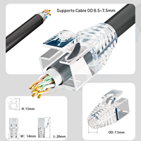 ZOERAX 100 Stück/Beutel Transparente RJ45 Zugentlastungshüllen für Cat6 Cat6A Cat7