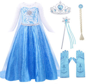 Déguisement de princesse <span class=keywords><strong>Elsa</strong></span> Anna Snow Belle pour filles, déguisement de luxe, déguisement de cosplay, fête d'anniversaire, TV et film, pour Halloween Noël - Product Image 5