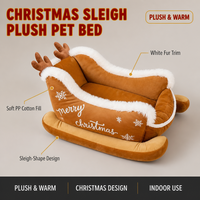 Nouveau Lit pour Chien en Mousse à Mémoire de Forme, Modèle Traîneau de Noël 2026, Moderne, Épais et Chaud pour l'Hiver, pour Animaux de Compagnie