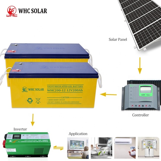 For Deep Cycle Gel Solar Home Battery 200Ah 12V UPS 5 Year Cycle Life Free Maintenance
