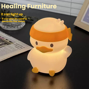 Mini Lámpara Nocturna Infantil RGB LED, Luz Cálida para Protección Ocular, Control Táctil de Silicona, Regalo de Cumpleaños, Navidad, Pato de la <span class=keywords><strong>Suerte</strong></span> - Product Image 6