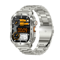 Reloj Inteligente AK80 2.01" con Llamadas Bluetooth, Monitor de Ritmo Cardíaco, Linterna, Brújula, 400mAH, +100 Modos Deportivos, Resistente al Agua IP68, Reloj Deportivo para Exteriores