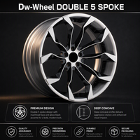 Jantes Dw Double 5 branches 19 20 21 22 pouces Noir brillant Concave profond Usiné Compatible Mercedes Benz OEM ODM Vente directe usine en gros