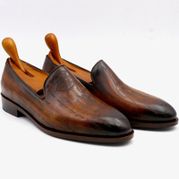 Luxuriöse Hochwertige Herren Echtleder Geschlossene Slip-On Schuhe Premium-Qualität Schwarz Goodyear Büro- & Karriere-Schuhe