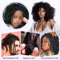 BLT 100 % Cheveux Humains Brésiliens Vierges en Vrac, Cheveux Humains Naturels Afro Crépus en Vrac pour Tresses, Twists et Réparation de Dreadlocks