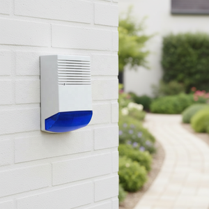 جهاز إنذار ضد السرقة خارجي عالي الصوت 128 ديسيبل معتمد من CE مع صفارة إنذار وضوء وامض، مصنوع من البلاستيك والمعدن لأمن المنزل - Product Image 6