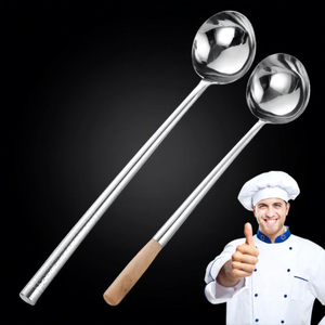 不锈钢铲勺抹刀长柄汤勺加厚烹饪服务勺家用商用厨具 - Product Image 1