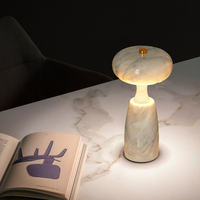 Lámpara USB de mármol travertino para bar y restaurante, escritorio de computadora, mesita de noche moderna, luz ambiental portátil USB para mesa
