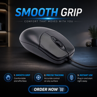 Souris de jeu filaire ergonomique pour droitier HM5062, rétroéclairage RVB, silencieuse, USB, plug and play, pour la maison et le bureau