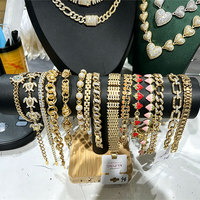 Bracelet de mode XUPING en alliage de cuivre plaqué or, avec breloque à maillons et zircon cubique synthétique, pour femmes et hommes, vente en gros