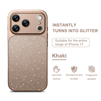 Coque de téléphone anti-chute avec protection d'objectif à paillettes intégrale pour iPhone 18 Pro, 17, 16, 15, 14, 13, 12, 11 Pro Plus