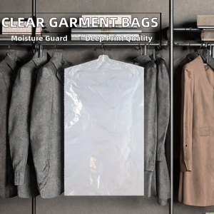 Sacchetto Trasparente Appendibile per Vestiti, Copertura Protettiva in Plastica Antipolvere, Borsa per Imballaggio Lavanderia per Abiti e Vestiti - Product Image 2