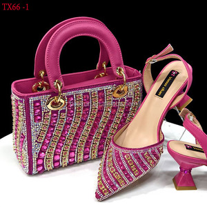 TX66 Sandales Italiennes à Talons Hauts et Sac Assorti pour Femme, Ensemble de Soirée, Super Promotion Chaussures et <span class=keywords><strong>Sacs</strong></span> Africains Assortis - Product Image 4