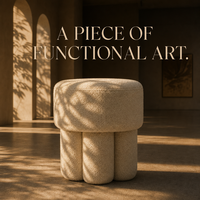 Pouf Minimaliste Gain de Place avec Surface Bouclé, Mini Tabouret Champignon pour Zone de Détente Moderne à Domicile