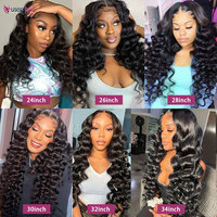 Wig Rambut Asli 250% Density 5x5 Gluess Wig 13x4 13x6 HD Transparent Lace Frontal Lace Preplucked Natural Black Deep Wave Frontal