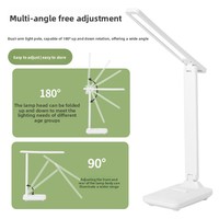 Lampe de table LED au design minimaliste moderne, batterie intégrée, design pliable pour chambre à coucher/dortoir, lecture, protection des yeux, commande tactile
