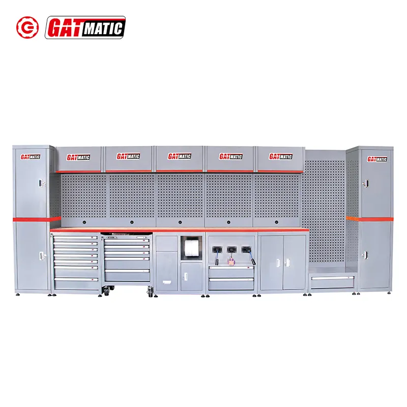 Factory Workshop Metal Garage Combined Removable Tool Cabinet Work Station Mobile Tool Trolley Workbench