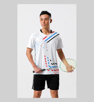 Jersey Bulu Tangkis Custom Geometric Dash Print Ringan, Bernapas, Nyaman, Cocok untuk Seragam Tim, Mendukung Pemesanan Grosir