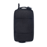 Portefeuille à poche avant Molle avec fermetures à glissière Portefeuille EDC minimaliste en nylon 1000D Petit porte-monnaie Pochette à monnaie avec fenêtre d'identification