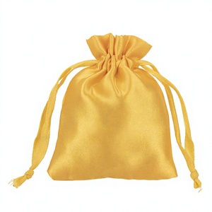 Pochette de luxe dorée en satin de qualité supérieure avec cordon de serrage, sacs de rangement pour bijoux, forme rectangulaire, conteneur pour cadeaux et faveurs, mini emballage - Product Image 3