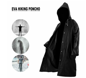 Черный прозрачный водонепроницаемый плащ для взрослых - Product Image 3