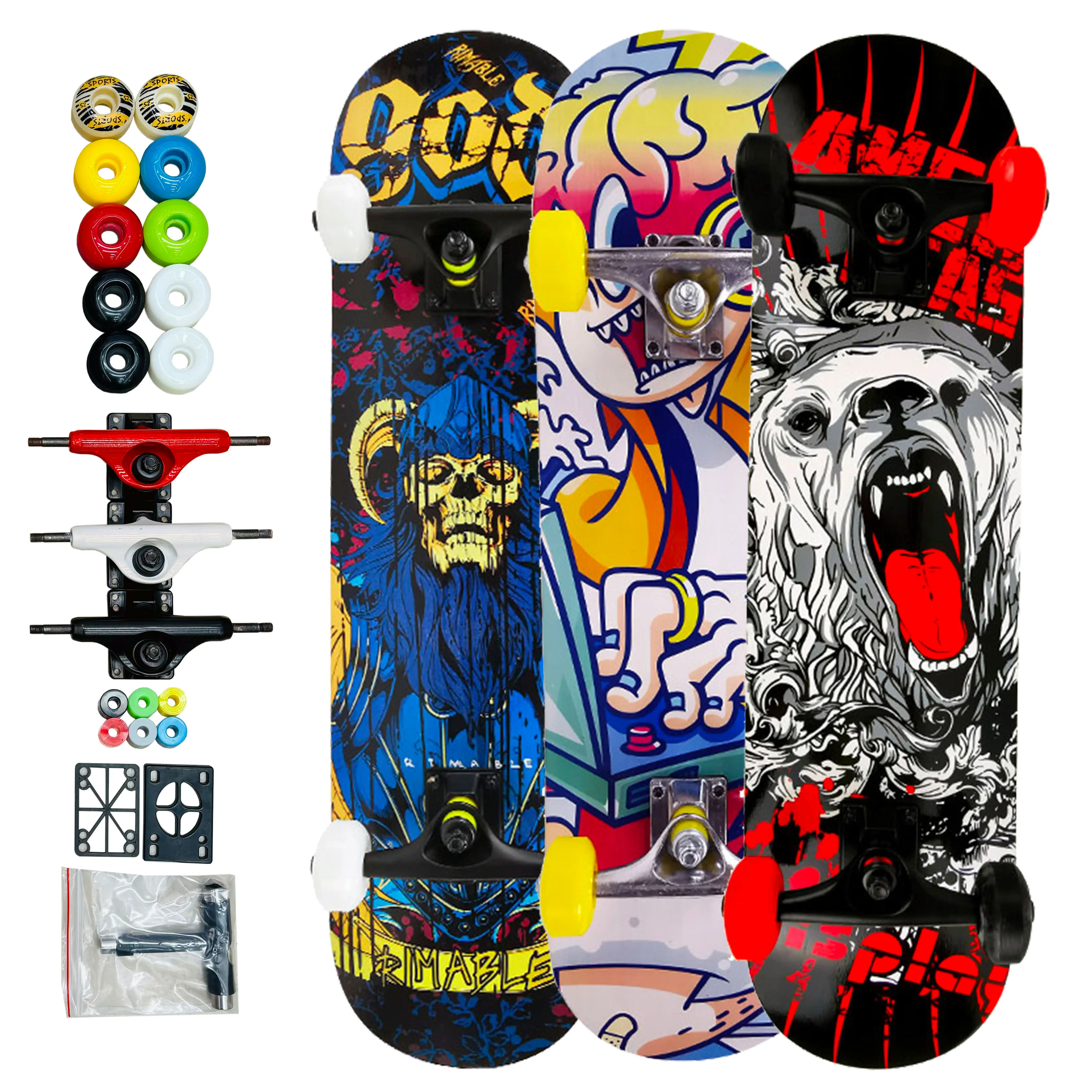 Crusiser-Lieferant Outdoor Sport Schlangebrett 33 Zoll doppel-Roker komplettes Skateboard ABEC-7 aus Ahorn Kunststoff PP