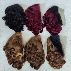Promotion Letsfly Vente en gros 99J 13,8$ Perruques en dentelle à ondulations lâches 13x4, perruques courtes de style pixie, cheveux humains naturels, perruques pas chères - Product Image 1