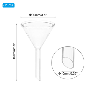 Entonnoir à tige courte en verre clair cordial pour utilisation en laboratoire - Product Image 6