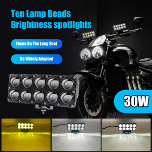 Projecteur de <span class=keywords><strong>moto</strong></span> auxiliaire à 10 lentilles 30W phares <span class=keywords><strong>antibrouillard</strong></span> de conduite blanc jaune lampe de tache de conduite électrique supplémentaire pour voiture tout-terrain - Product Image 3