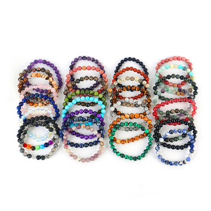 Bracelet en perles de cristal de haute qualité 8mm/10mm avec logo personnalisé, impression UV, finition polie pour décorations de fêtes et de mariages - Product Image 1