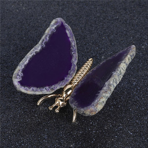 <span class=keywords><strong>Farfalla</strong></span> a fetta di agata intagliata a mano in cristallo naturale per regali - Product Image 4