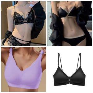 Sujetador de Encaje Sexy para Mujer, Transpirable, de Malla, con Tejido Frontal Integrado, Tirantes Ajustables Diarios, Línea Sólida, Sin Costuras - Product Image 6